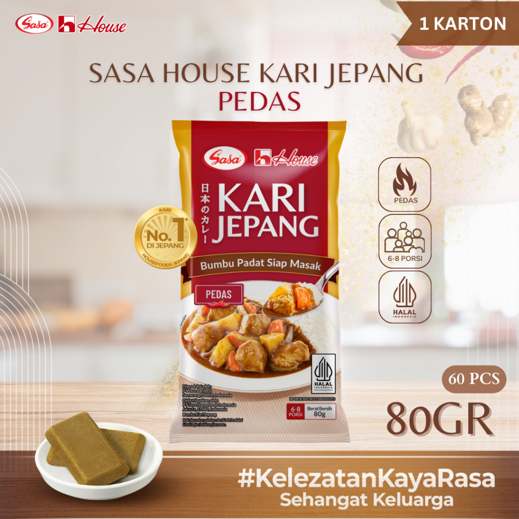 

Sasa House Kari Jepang 80 gram Pedas - 60pcs (1 Karton)