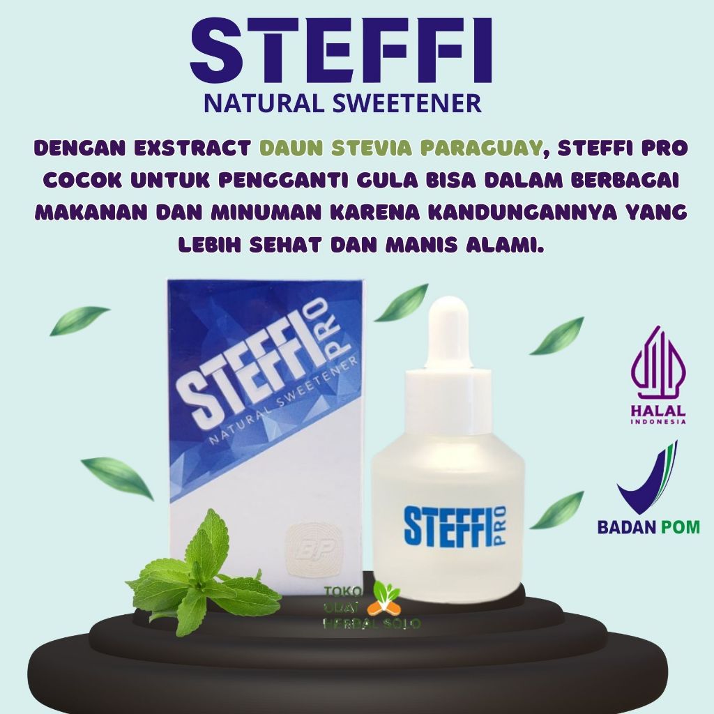 

STEFFI PRO MANIS ALAMI SEHAT 30 ML | MINUM MANIS TANPA KHAWATIR | LEBIH MANIS DARI GULA | CUKUP SATU TETES