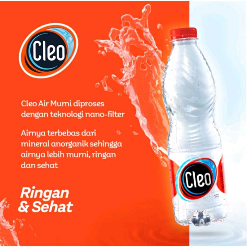 

Ay00! Cleo 550ml kemasan plastik-cleo 550 ml-cleo water 550ml 1dus 24 botol-air cleo