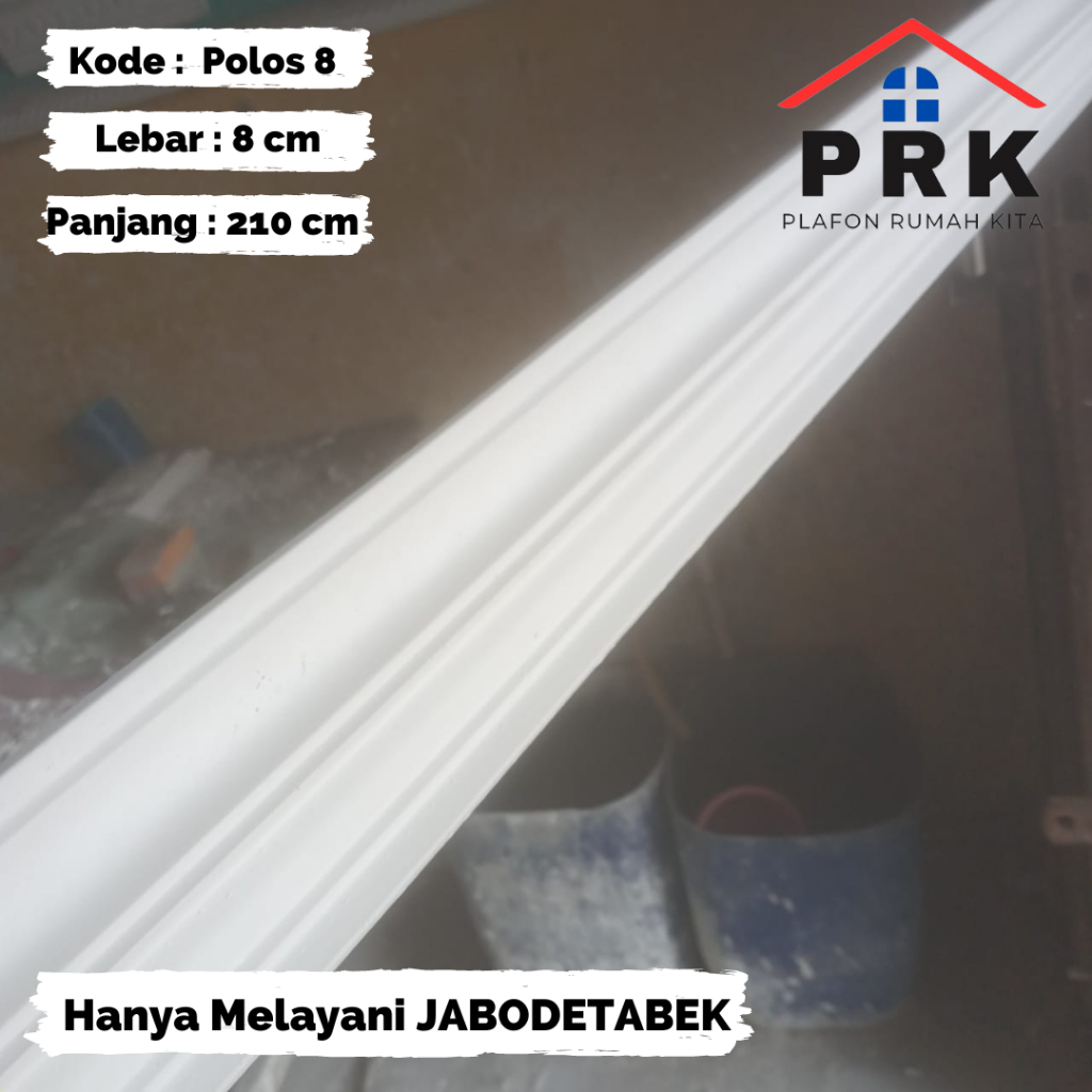 Lis List Gypsum Gipsum Motif (MINIMALIS) Polos lebar 8cm Plafon ornament dekoratif untuk Interior Pl
