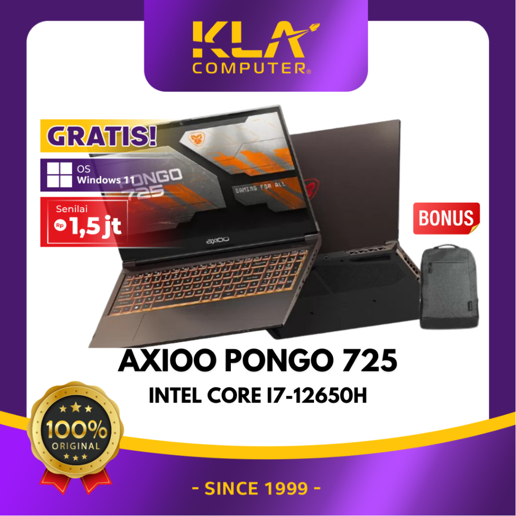 LAPTOP AXIOO PONGO 725 Core i7-13620H RAM 16GB SSD 512GB RTX2050 4GB WINDOWS 11 ORIGINAL