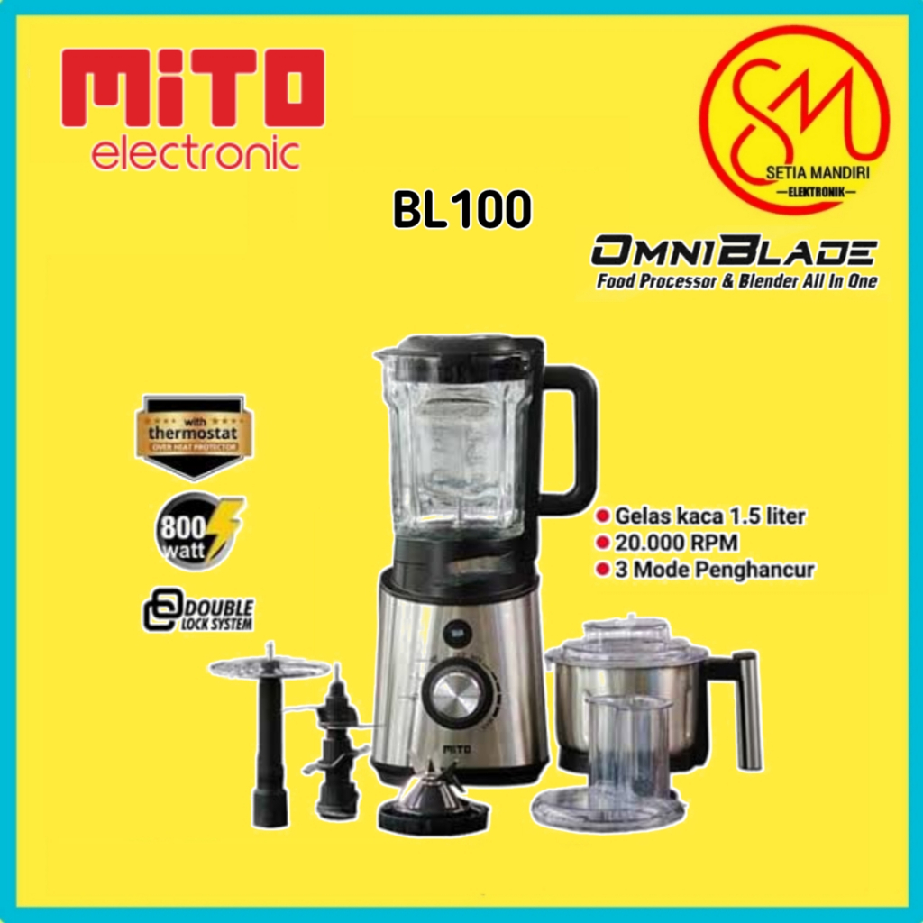 MITO Blender + Food Processor BL-100 1.5L / BL100 1,5L