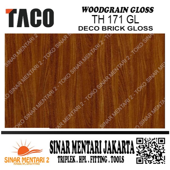 TACO HPL WOODGRAIN GLOSS TH 171 GL DECO BRICK GLOSS