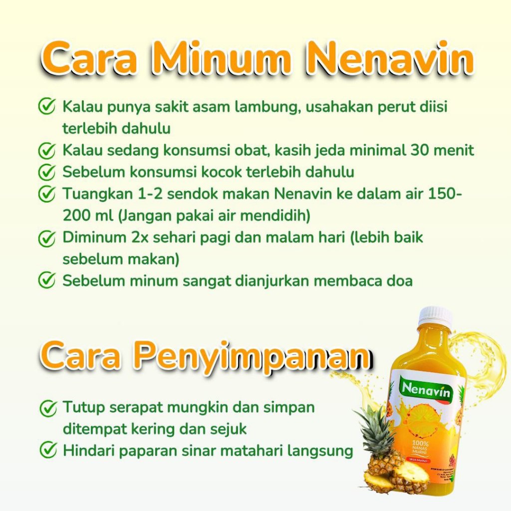 

RB NENAVIN - CUKA Nanas Asli 300ML - Lawan Diabetes - Gula Darah - Asam Urat - HALAL BPOM - COD