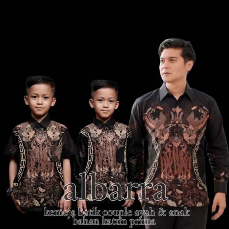 Baju Batik couple ayah & anak laki laki modern mewah ori-Kemeja Batik pria modern 2022 mewah ori-Bat