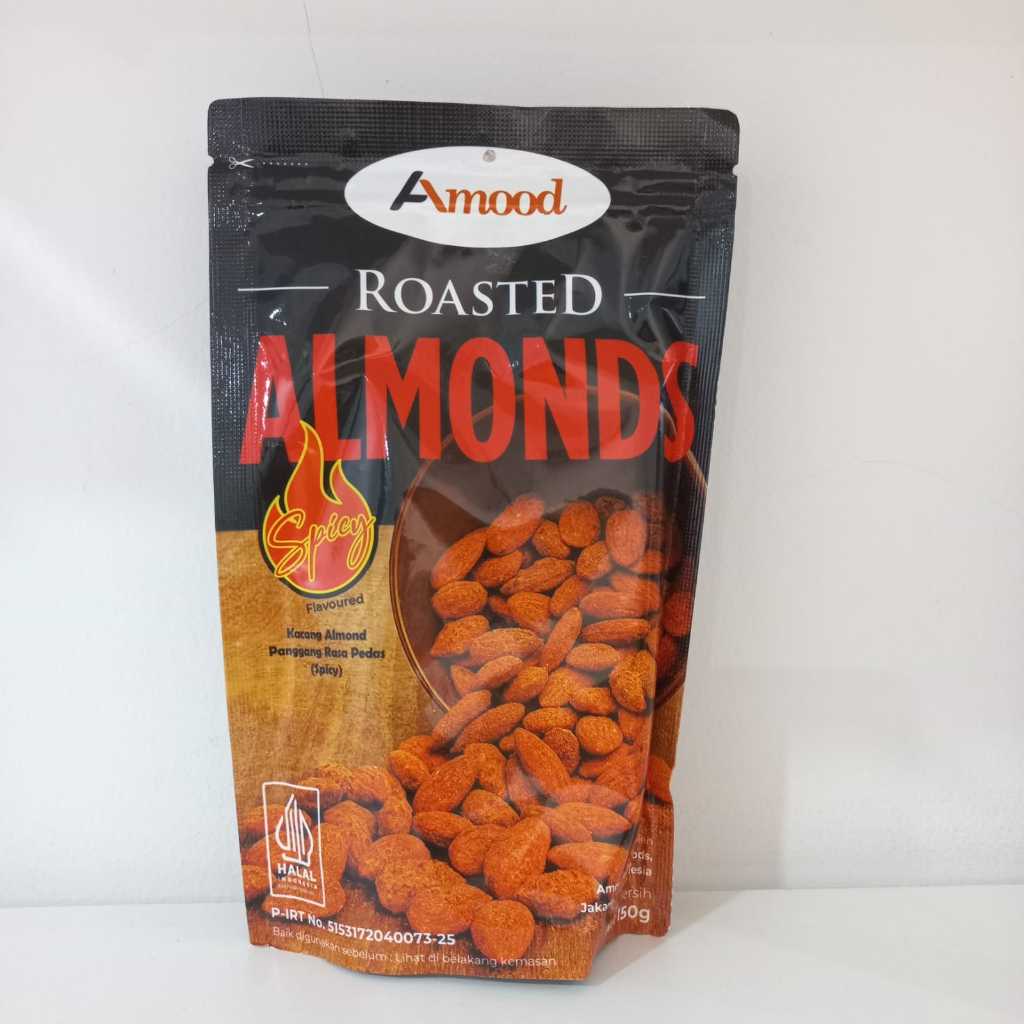 

Amood Roasted Almond Hot and Spicy 150 Gram Kacang Almond Panggang