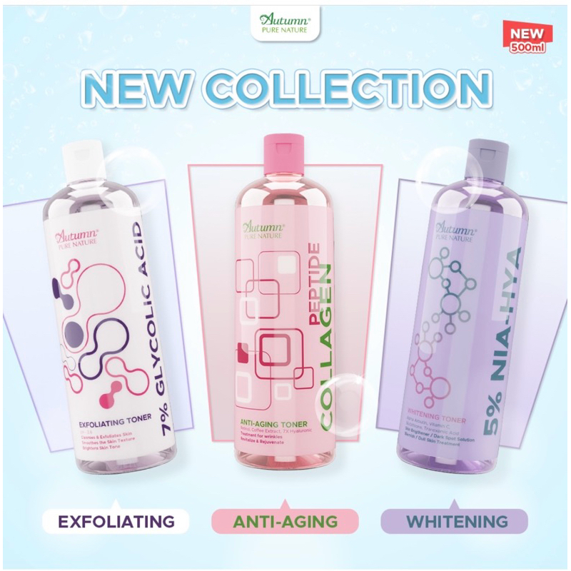 READY (Barang BARU) Autumn Toner| autumn toner 7% Glycolic acid|autumn peptide colagen|autumn 5% Nia