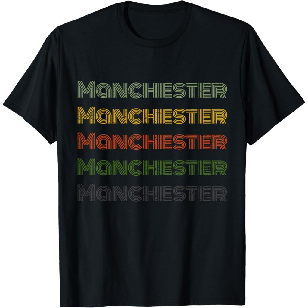 Kaos Dewasa United Kingdom 70's City Retro Vintage Manchester T-Shirt Fashion Baju Atasan Anak Laki 