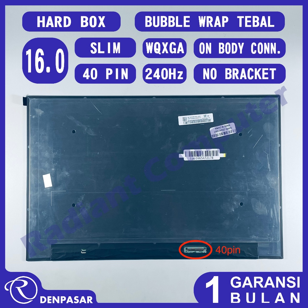 LCD LED TL160ADMP03 NE160QDM-NZ5