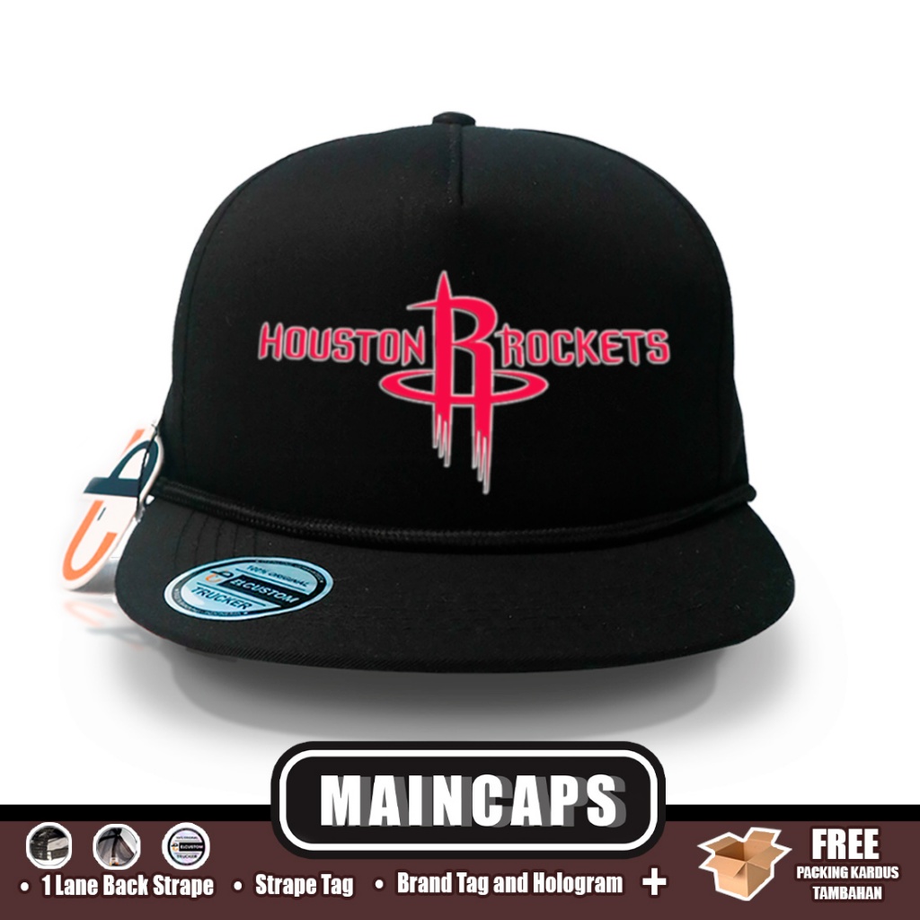 Maincaps - Topi Snapback Drill HOUSTON ROCKET / Topi Baseball / Basketball / NBA / Topi Calssic / To