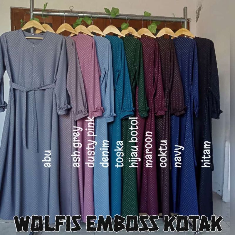 GAMIS WOOLPEACH WOLFIS EMBOS MOTIF KOTAK/GAMIS MOTIF EMBOS/ABAYA EMBOS MOTIF/GAMIS WOLFIS EMBOS/GAMI