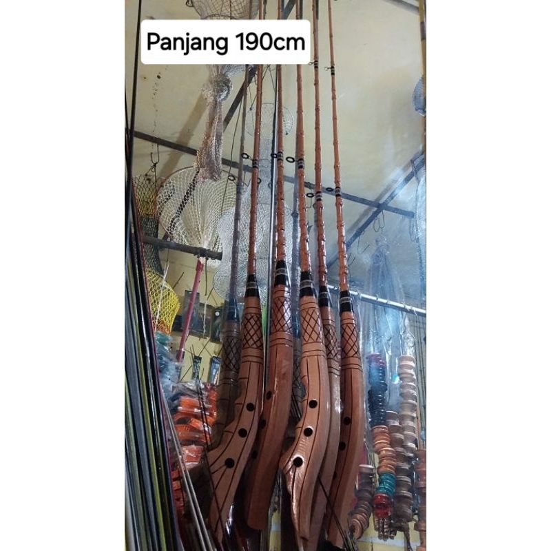 Joran fiber lentur model kayu cendani/ joran sambung dua