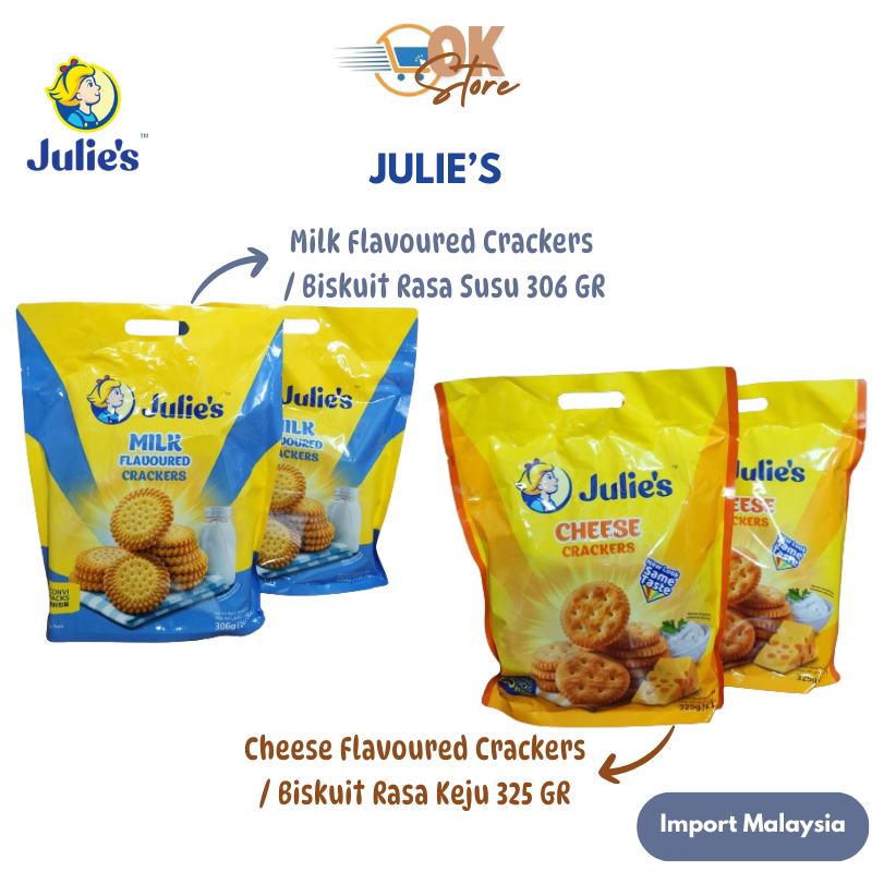 Julie's Milk Crackers dan Cheese Crackers (Produk Import Malaysia)