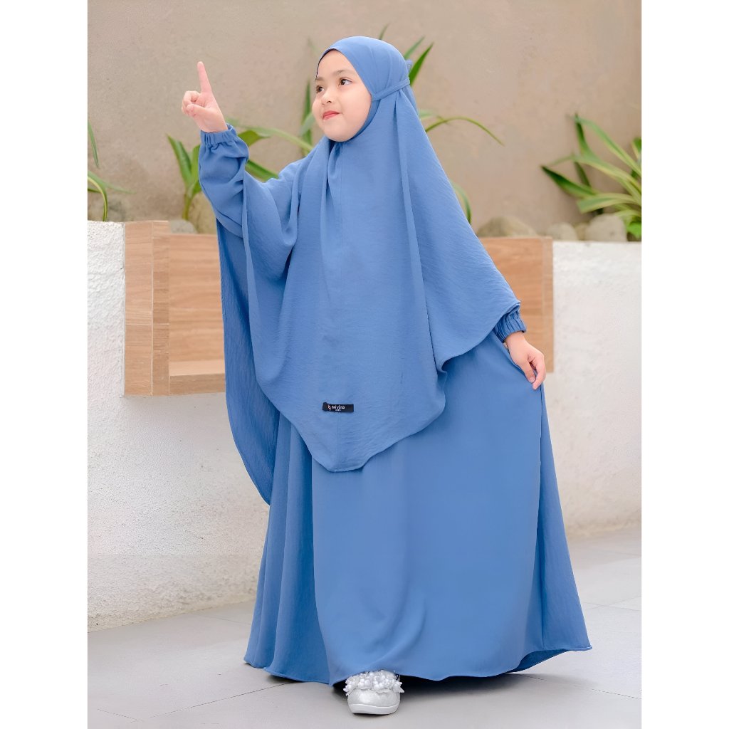 TERBARU ALUNA GAMIS SYAR'I KIDS SET HIJAB BAJU ANAK PEREMPUAN PLUS KERUDUNG