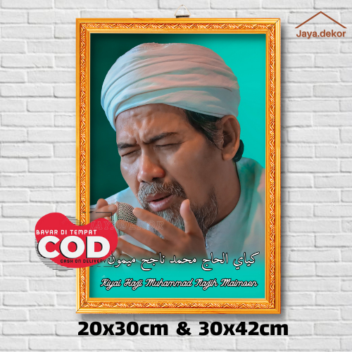 BINGKAI FOTO KH. NAJIH MAIMUN ZUBAIR / POSTER ISLAM / HIASAN DINDING / POSTER ULAMA / POSTER HABIB /