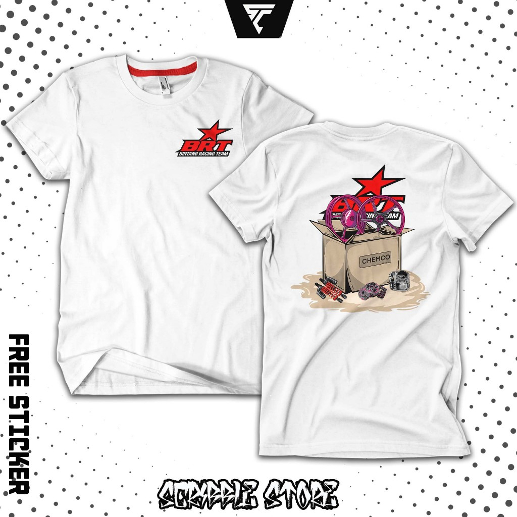 Kaos | Baju | Tshirt BRT RACING VELG BRT AKSESORIS BRT DISTRO
