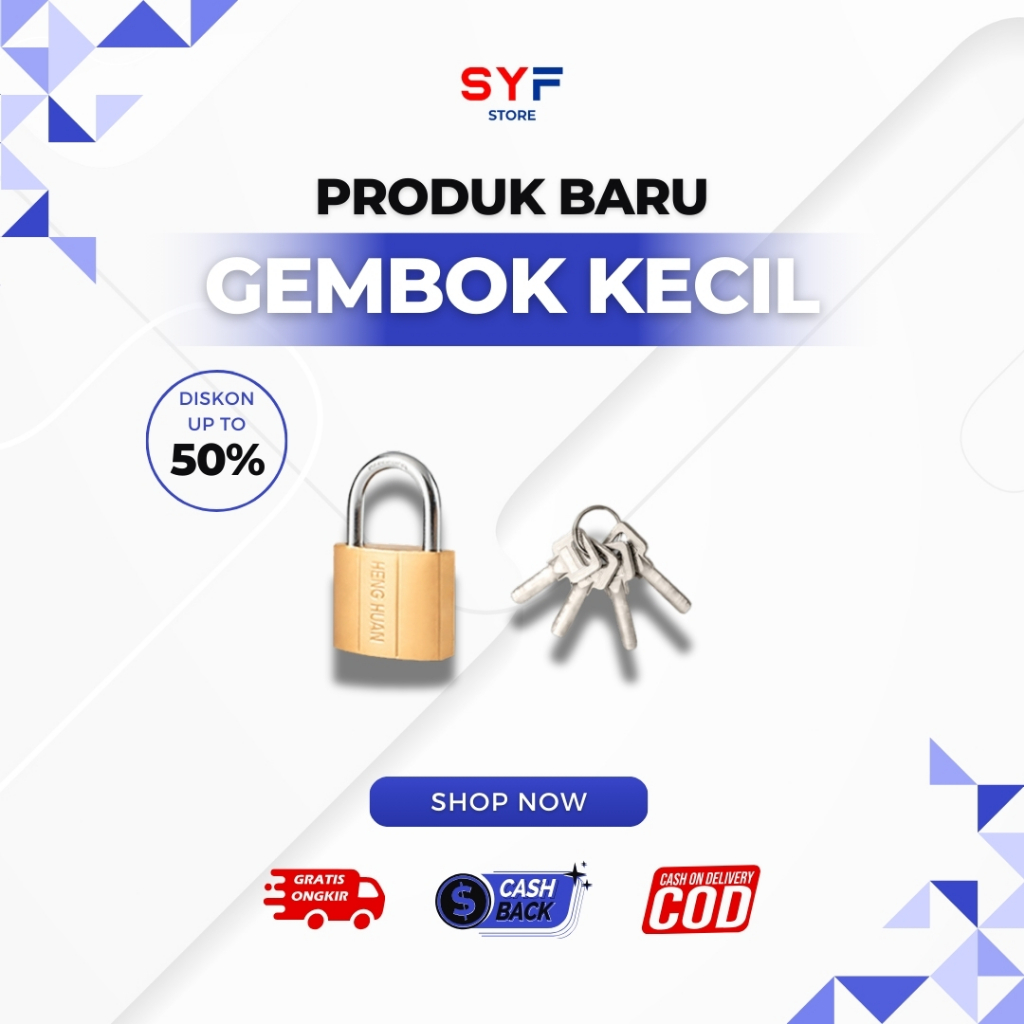 Gembok Koper Tas kecil Ukuran 20mm / Gembok Kecil Kuning