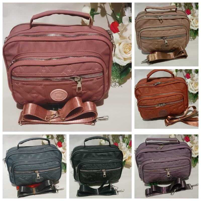 OZBI11|05|Tas Selempang Bahu Wanita Bordir 4 Ruang|Tas viral|Tas Kekinian