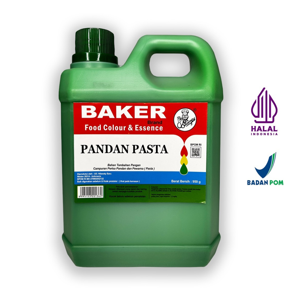 

Perisa Kue / makanan / bahan kue / flavour rasa Pandan Pasta daun pandan - BAKER MS ( 950 gr ) Halal