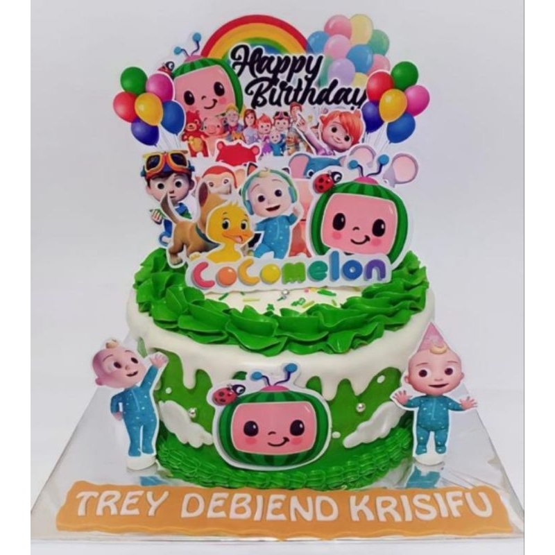 

kue ulang tahun Cocomelon/ kue ultah / kue hbd / kue tart / kue online / kue karakter / kue custom / kue korea / kue ultah korea / mini cake / kue blackforest / buttercream / whippcream / fondant / red velvet / topper / custom / request