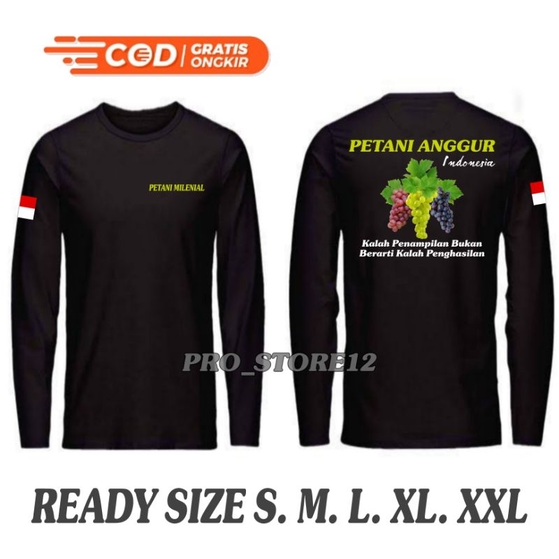 KAOS PETANI MILENIAL - KAOS PETANI ANGGUR - LENGAN PANJANG