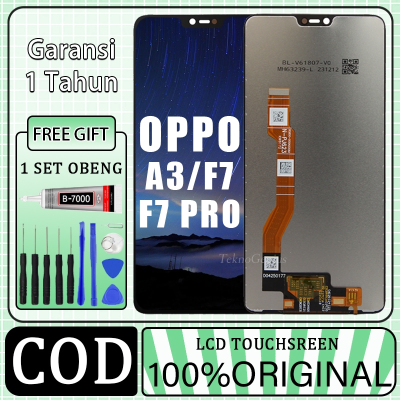 ORIGINAL LCD OPPO F7/F7 PRO/A3 BLACK FULLSET TOUCHSCREEN / ORIGINAL 100% LCD / copotan / ORIGINAL  f