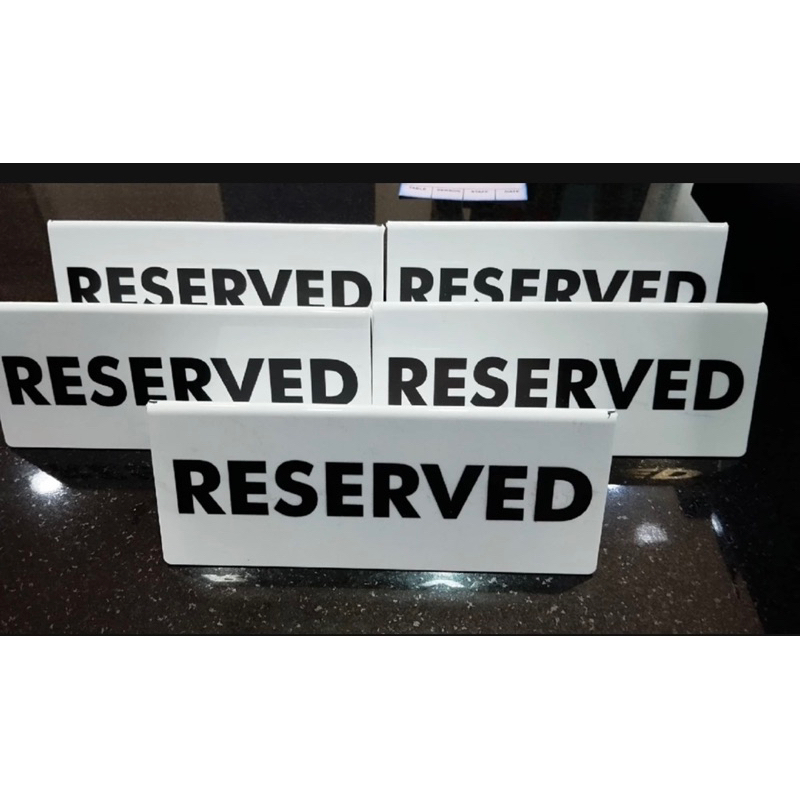 

Papan Meja Reserved Akrilik / Reserve Acrylic Table Sign / Tanda Reserved