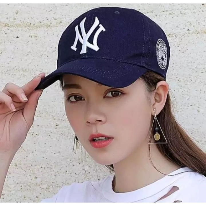 promo Topi Pria Wanita Baseball Korea NY Motif Loreng Army Fashion Casual Cap Sport Trendy BSAE