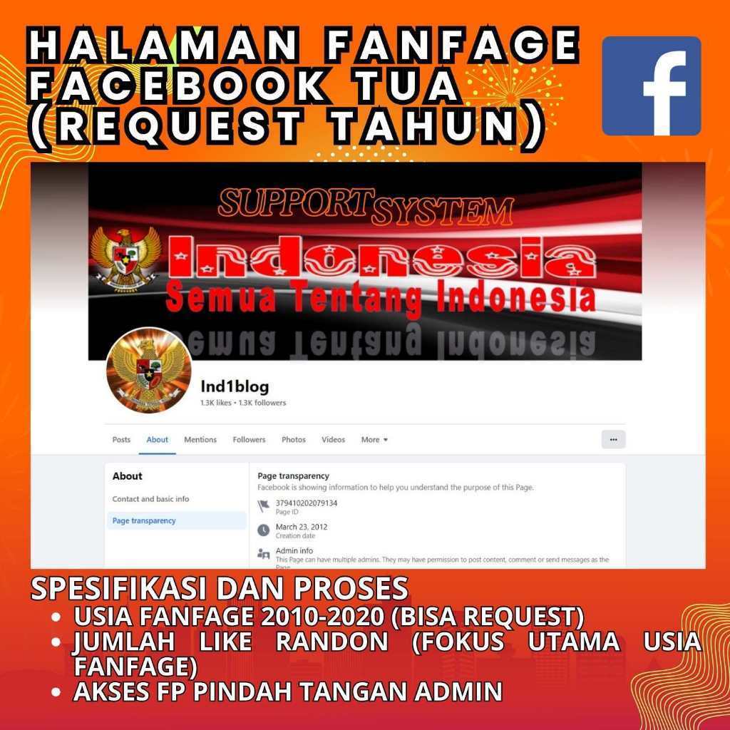 Halaman Fanspage Facebook Tua/Old 2010-2019 Termurah