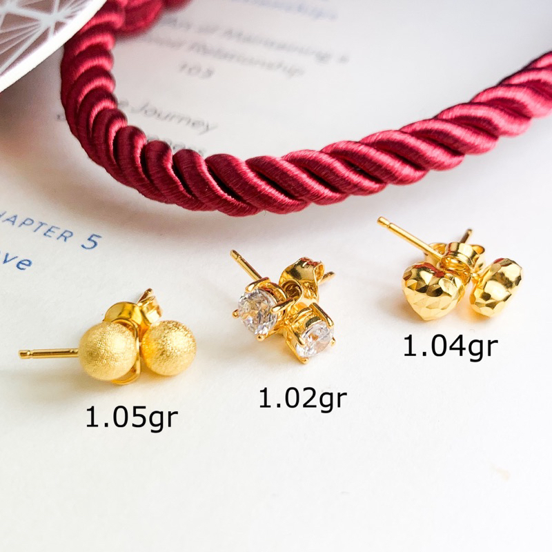 Anting Emas Tusuk Permata Mewah Emas Asli Anting Klip Kadar 700