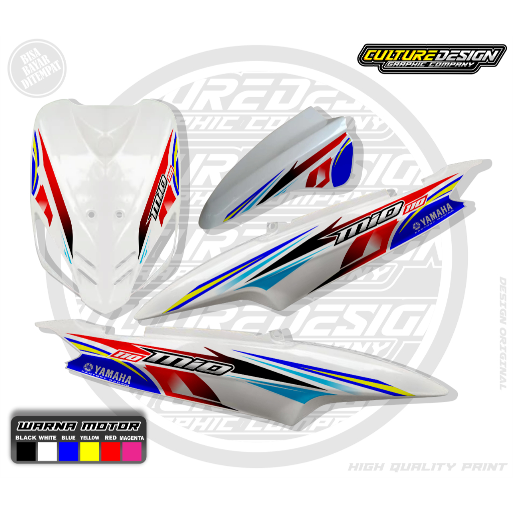 Striping transparan mio sporty & smile motif copy original thailand keren sticker motorcycle