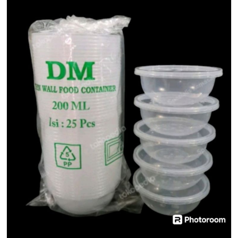 ( 1 DUS GROSIR) THINWALL CUP 200ML / MANGKOK BULAT ISI 2O PAC