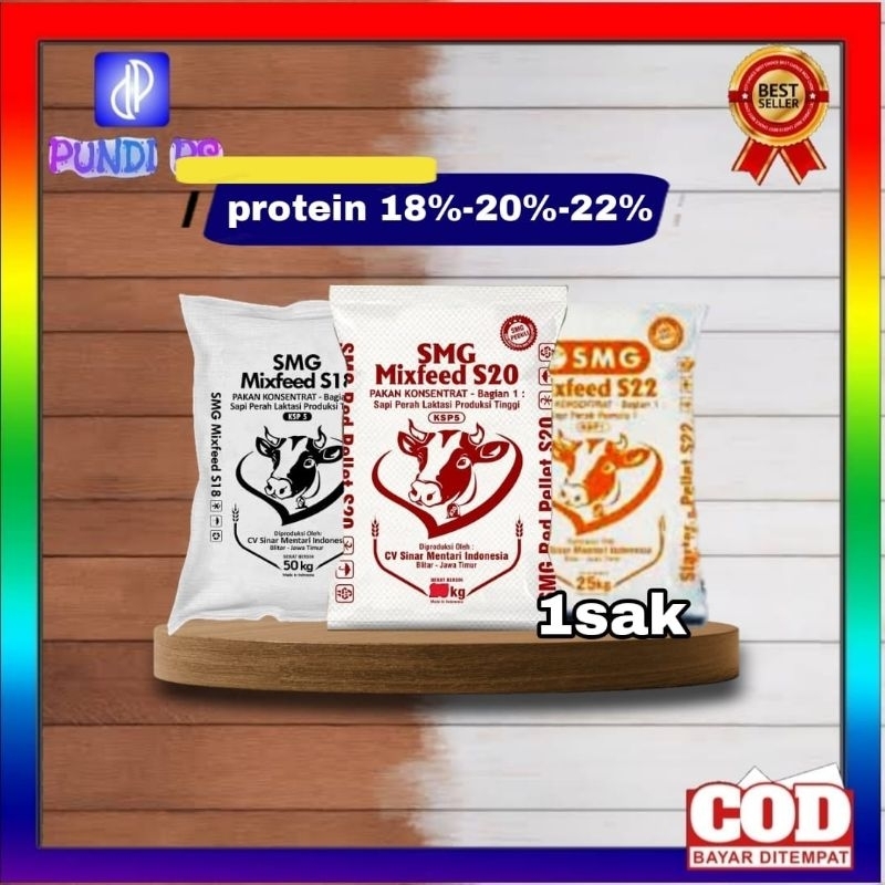 Pakan Sapi Kambing SMG Mixfeed S22 S20 S18 50KG Konsentrat Protein Tinggi Nutrisi 18% 20% 22% 50 KG 