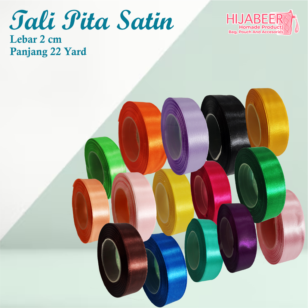 

Pita Satin / Tali Pita Satin Polos Warna Roll 22 Yard Lebar 2 cm