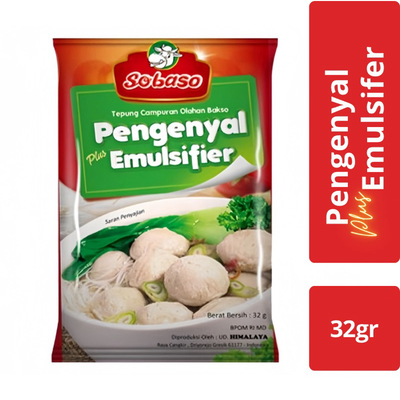 

Tepung bakso Pengenyal plus Emulsifier, Sobaso 32gr.