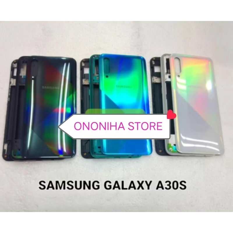 BACKDOR BACKDOR TUTUP BELAKANG+BEZZEL TULANG TENGAH+FRAME/TATAKAN LCD SAMSUNG A30S/A307F FULLSET