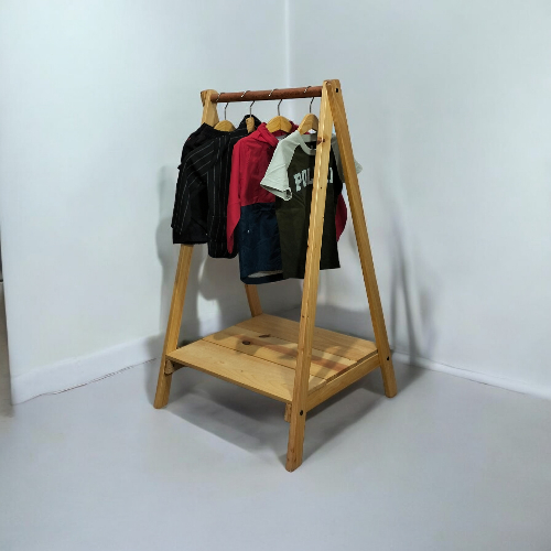 Rak baju anak / wooden clothes for kids / rak baju kokoh / rak baju alas papan/ Rak gantung kayu