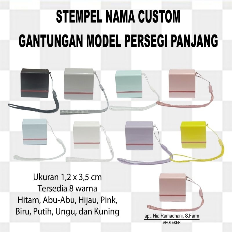 

Stempel Nama Custom Model Persegi Panjang