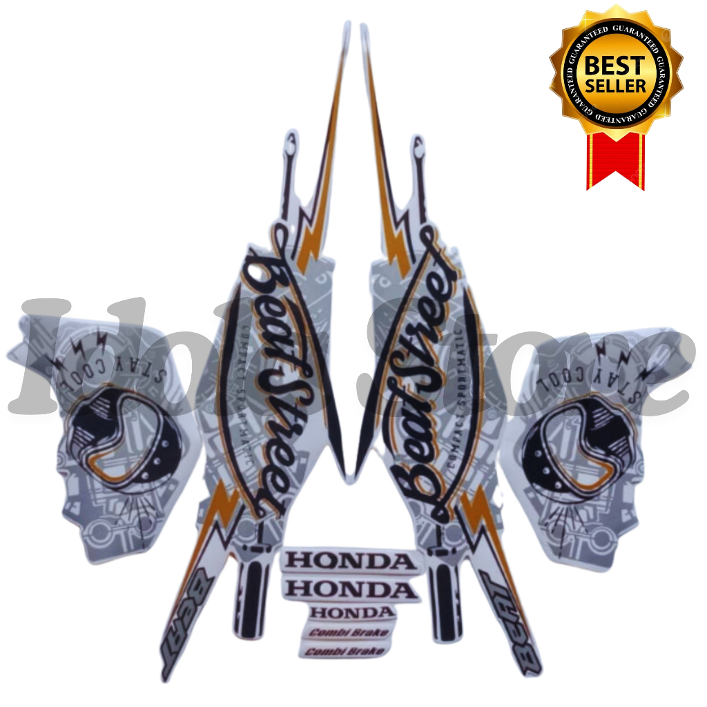 Sticker Striping Motor Honda Beat Street 2017 Full Silver list body motor beat Street