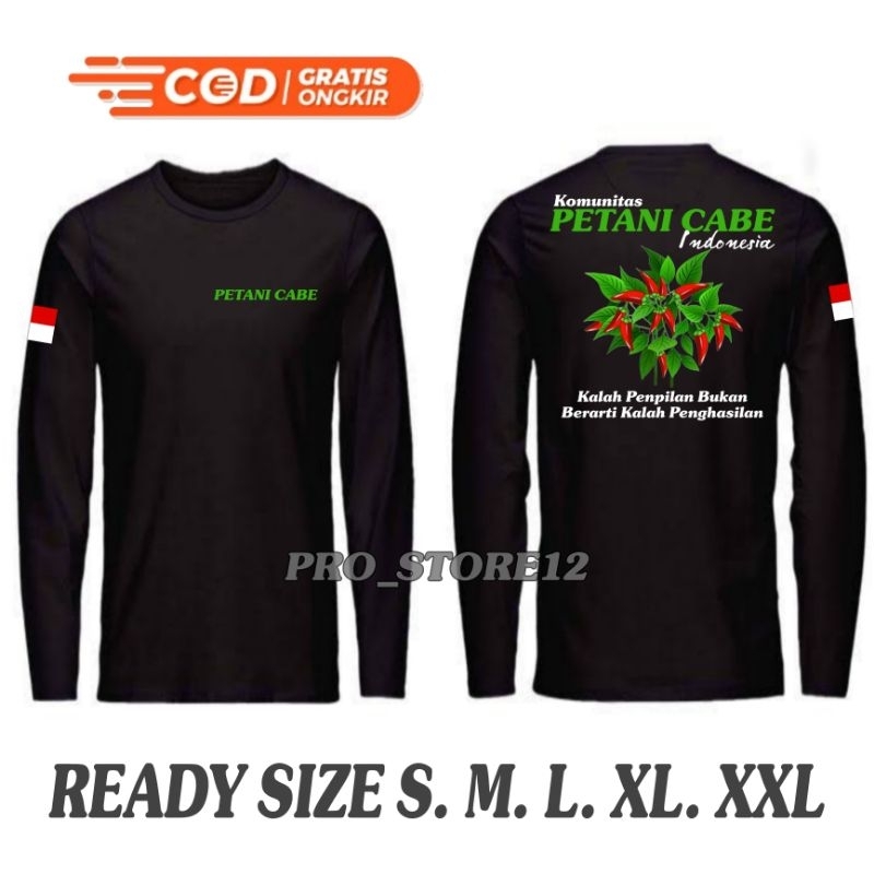 KAOS PETANI CABE INDONESIA - KAOS PETANI MUDA - KAOS PETANI MILENIAL - LENGAN PANJANG