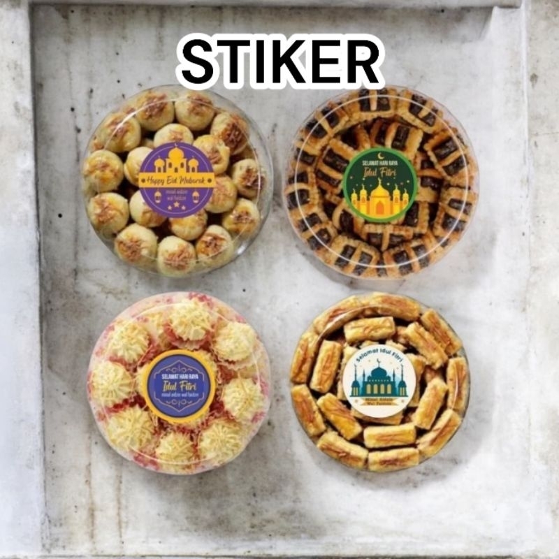 

CETAK STIKER BULAT LEBARAN STIKER TOPLES KUE IDUL FITRI STIKER KUE LEBARAN Custom Blacu Print
