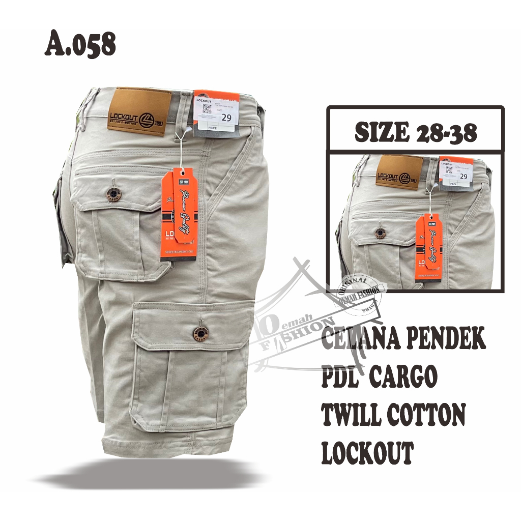 CELANA PENDEK CARGO PRIA PDL TWILL CUTTON STREATCH LOCKOUT