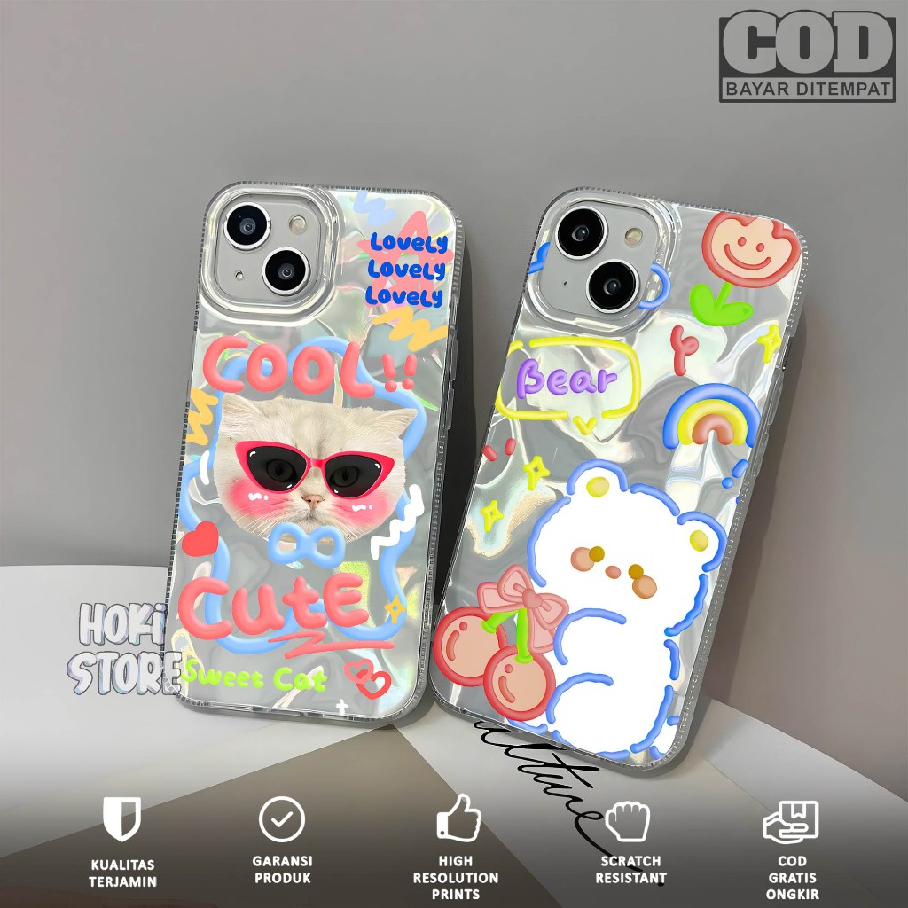 Case Hologram Splash OPPO Reno 4F Reno 5F Reno 4 Reno 5 Reno 6 4g Reno 7 Reno 8 Reno 11 Casing Acryl