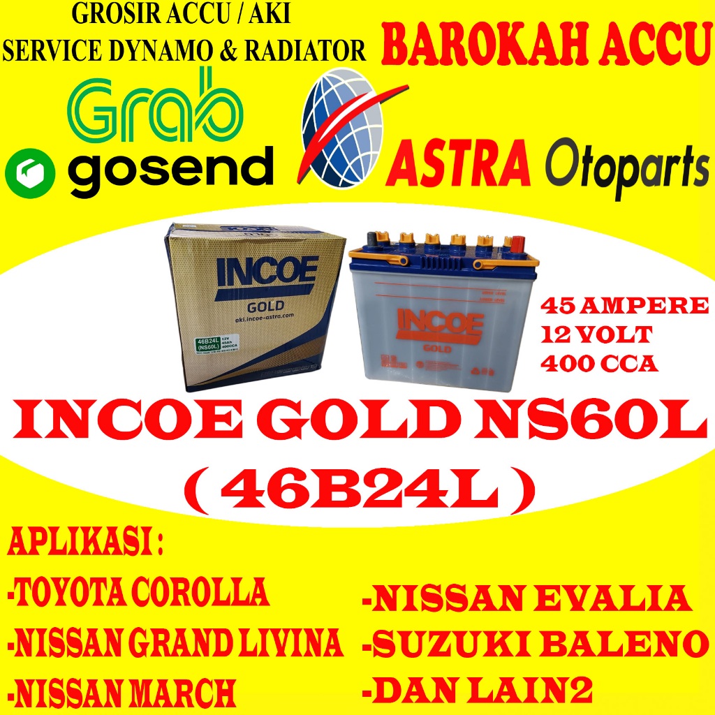 AKI INCOE GOLD NS60L / 46B24L , 45 AH ASTRA OTOPARTS