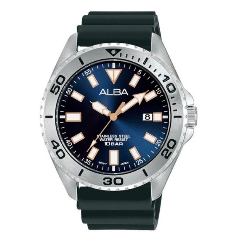 ALBA AS9Q47  jam tangan pria Analog strap rubber original