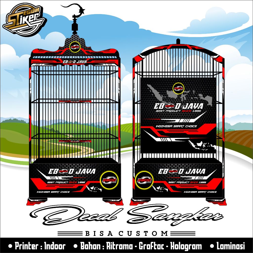 Stiker Sangkar Kosan Ebod Jaya Racing Carbon