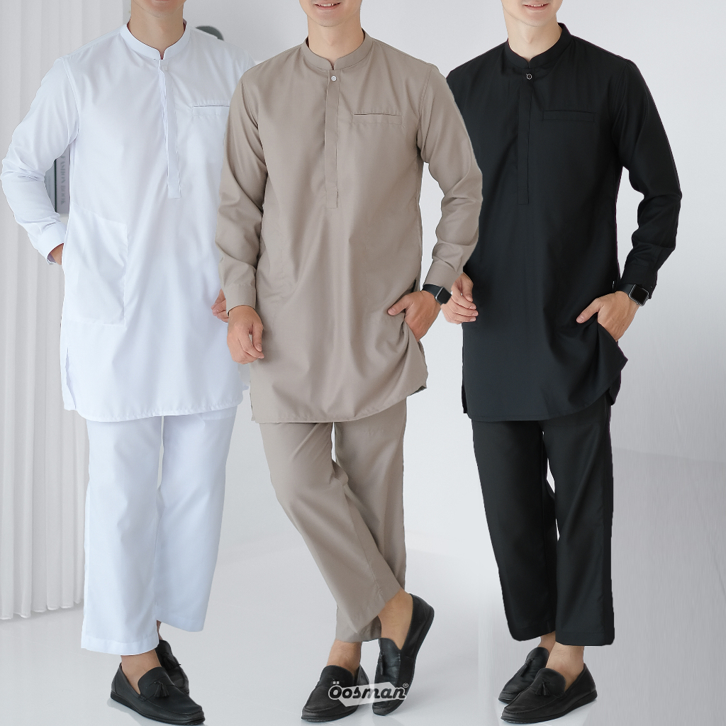 Oosman - Kurta Koko Setelan Pria Dewasa Pakistan Premium Lengan Panjang