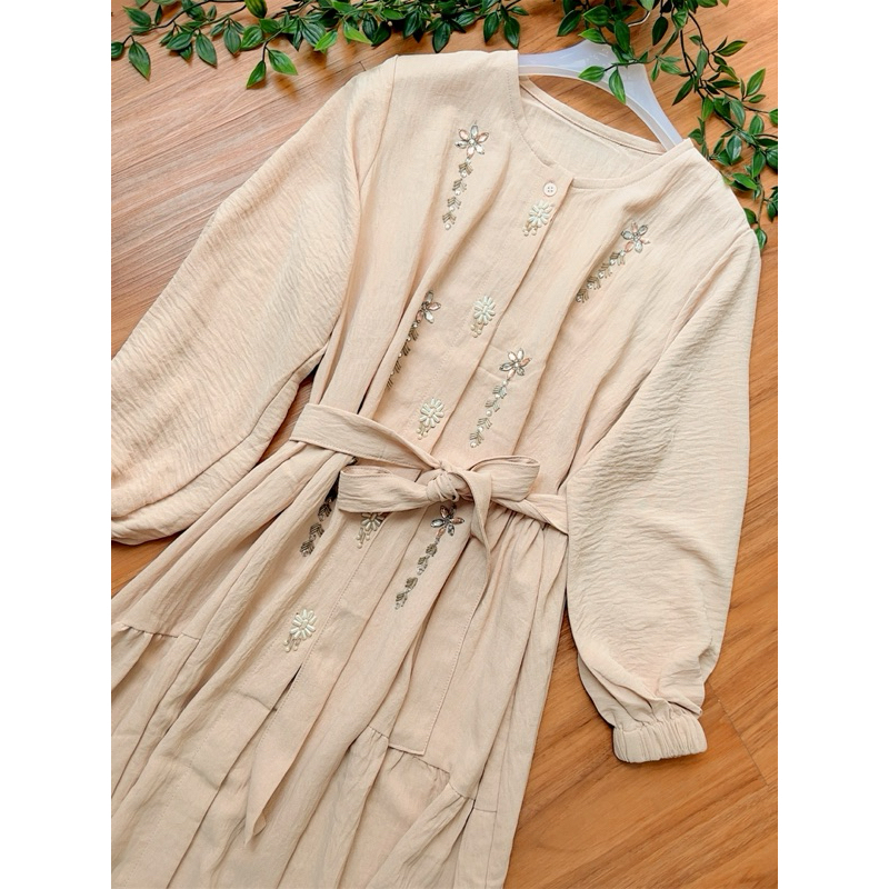 Gamis Wanita bahan Crinkle/Gamis Cantik/Gamis Hari Raya