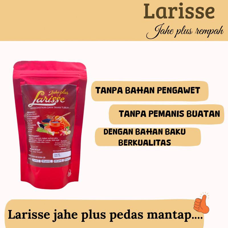 

Larisse jahe plus | minuman serbuk jahe | minuman penghangat tubuh |minuman serbuk