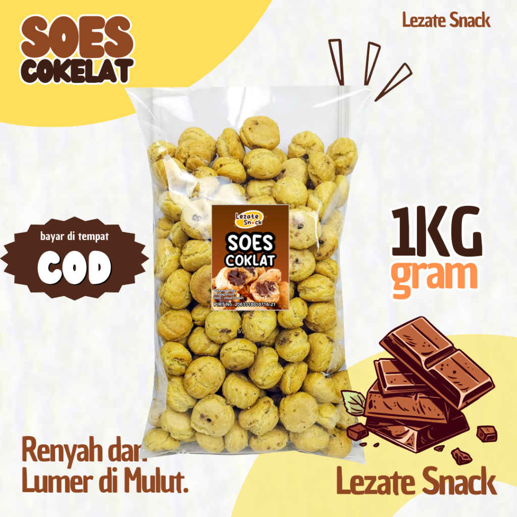 

Soes Coklat Kiloan 1KG Aneka Isian Rasa Keju Strawberry Blueberry Vanila / Sus Cokelat Sus Kering Isi Keju Lumer WAP SNACK